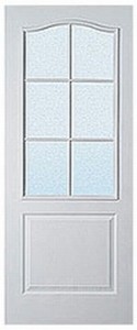 Межкомнатная дверь КАНАДКА грунтованная с рамкой и стеклом